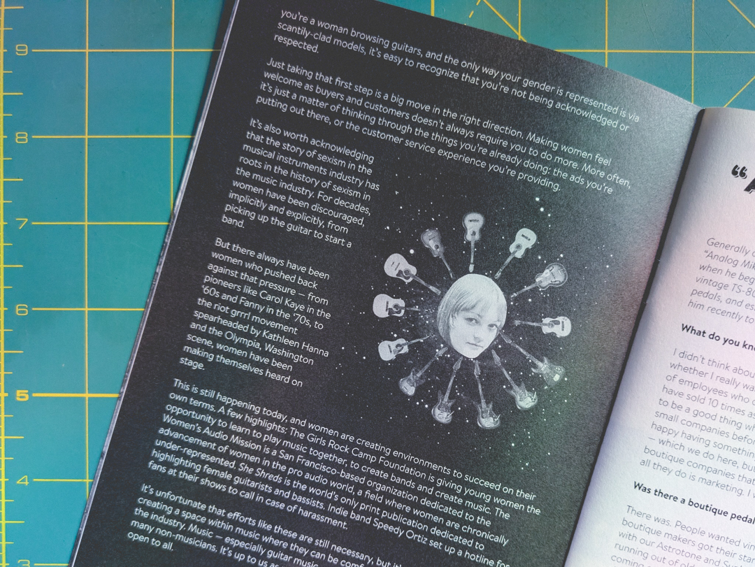 Close-up photo of an illustration in the zine