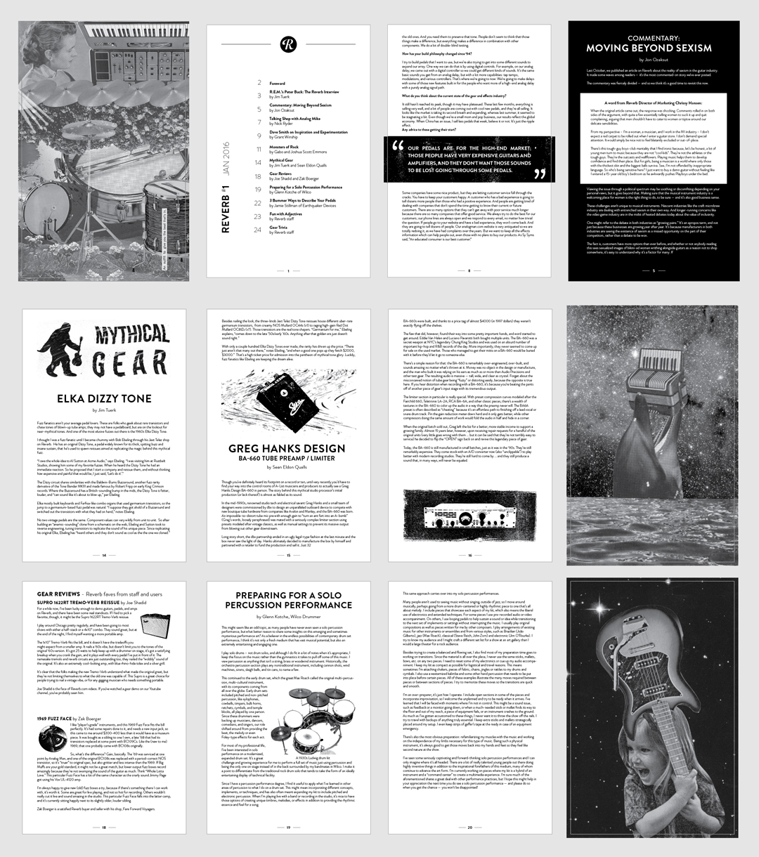 Layout of various pages from the zine