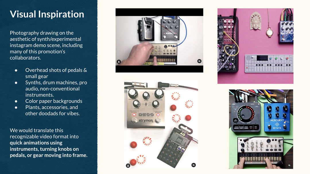 A slide from a pitch deck explaining the visual inspiration for the campaign