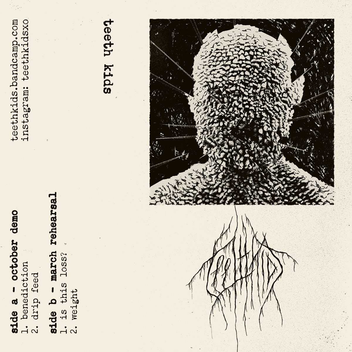 Teeth Kids demo cassette insert