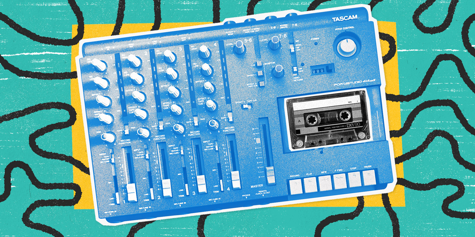 Illustration of a Tascam tape player